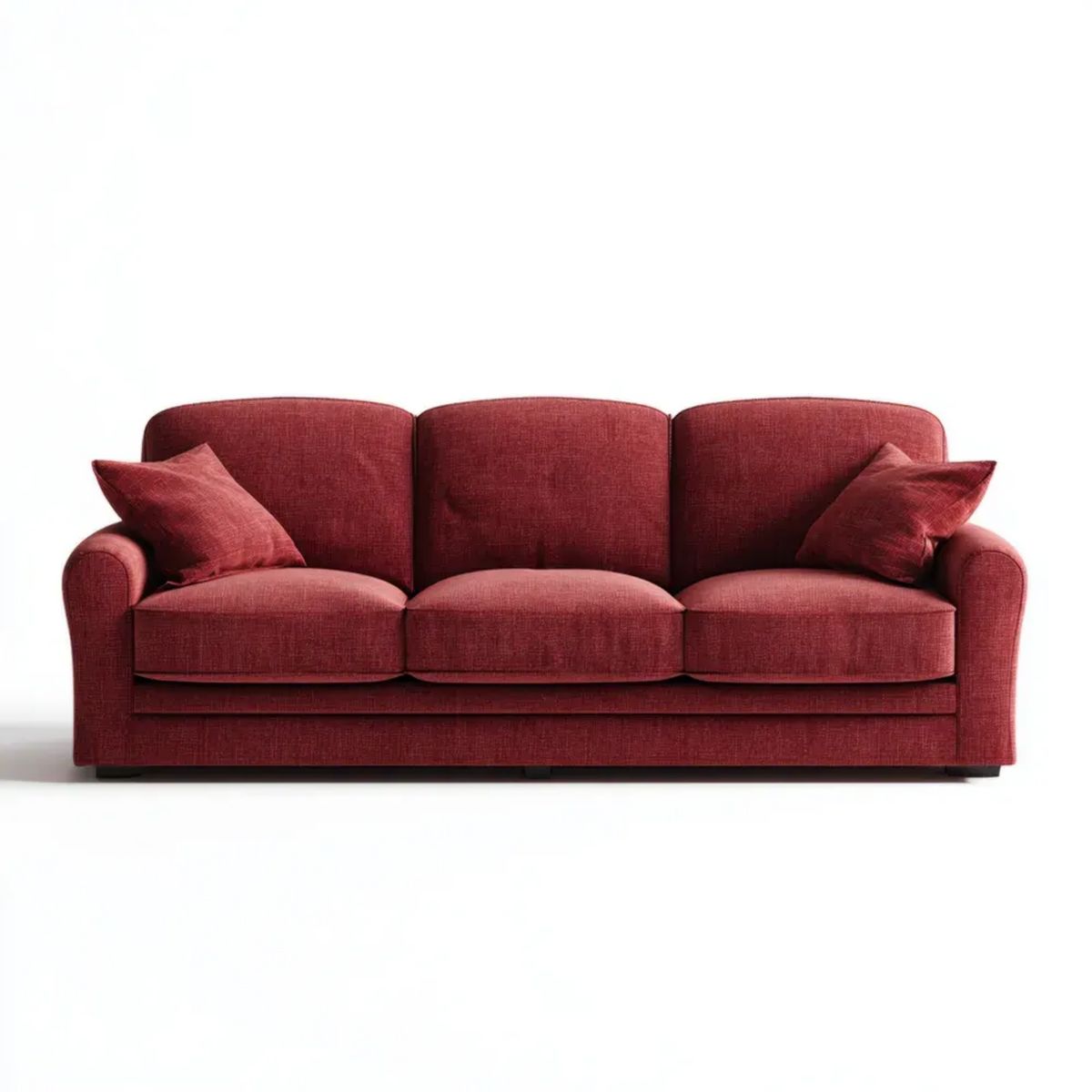 Sofa 3-osobowa bordowa z poliestru 210 x 90 x 88 cm