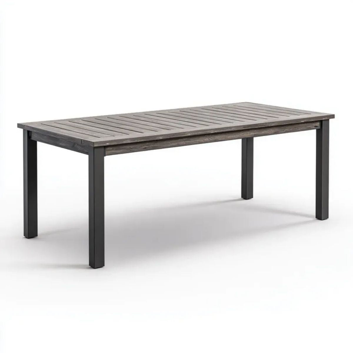 Prostokątny stół ogrodowy aluminiowy szary/czarny 180 × 90 × 75 cm