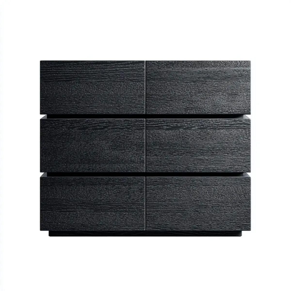 Czarna komoda z 6 szufladami z płyty MDF 120 x 40 x 75 cm