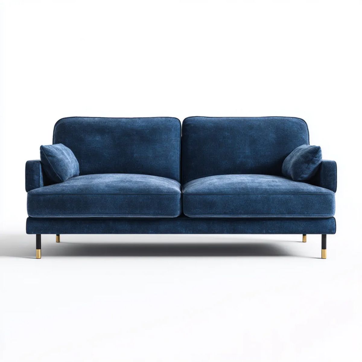 Granatowa sofa dwuosobowa z weluru poliestrowego 180 x 88 x 82 cm