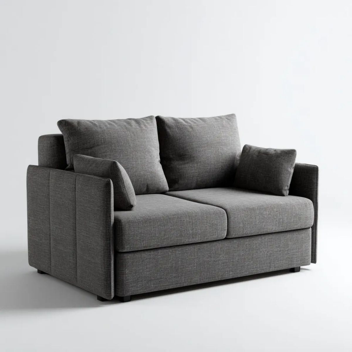 Szara sofa dwuosobowa z tkaniny 160 x 90 x 85 cm
