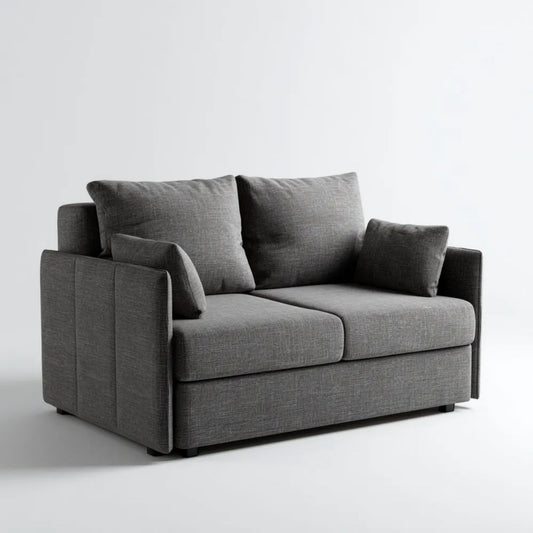 Szara sofa dwuosobowa z tkaniny 160 x 90 x 85 cm