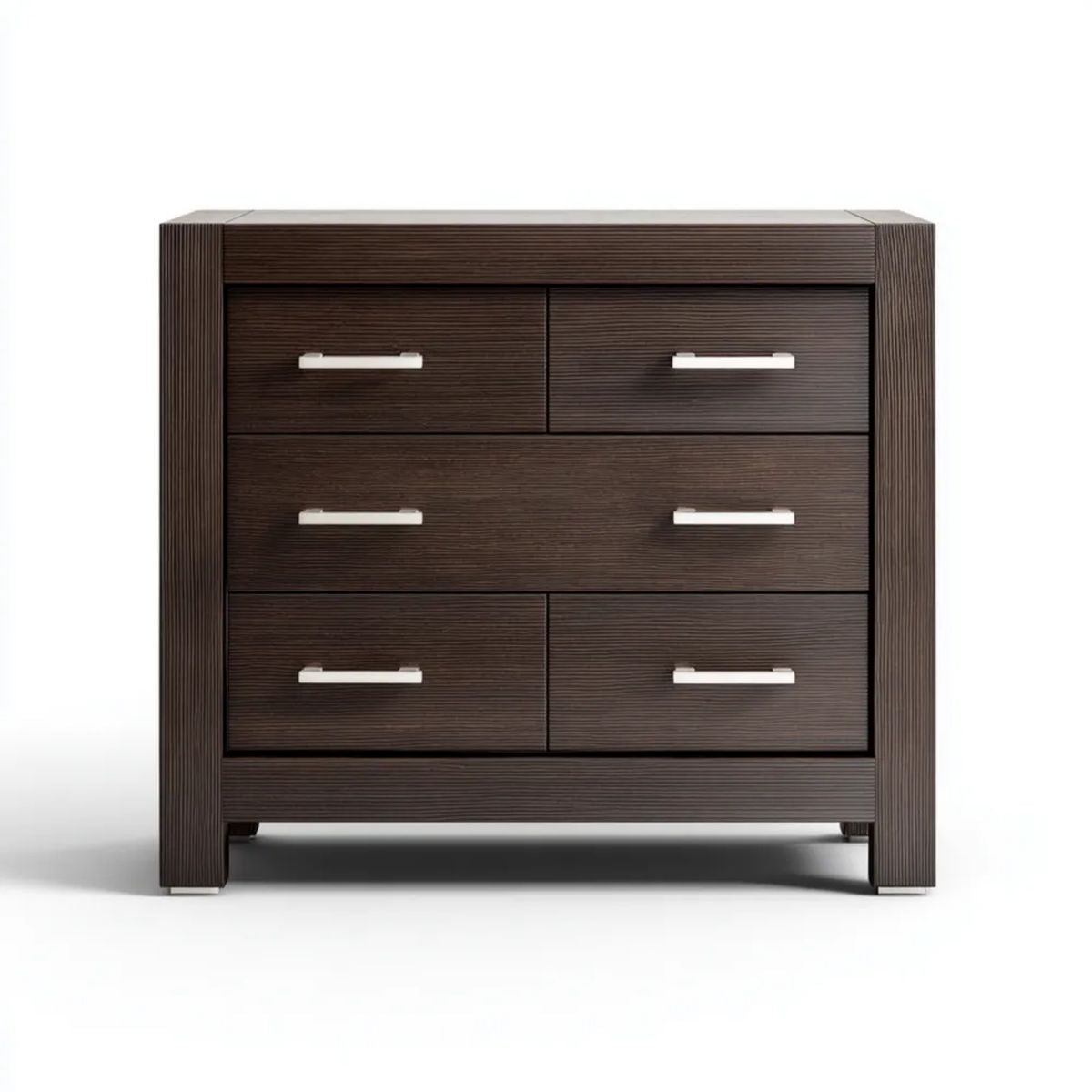 Komoda z 6 szufladami z płyty MDF, ciemnobrązowa, 120 × 45 × 100 cm