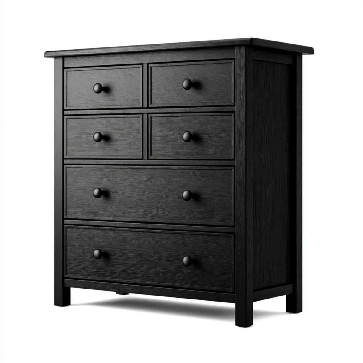 Czarna komoda z 6 szufladami z płyty MDF 80 x 40 x 100 cm