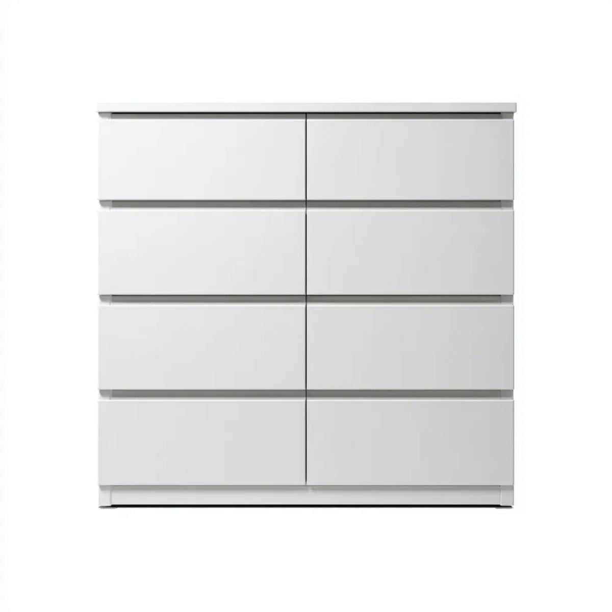 Biała komoda z 8 szufladami z laminowanej płyty wiórowej 80 × 40 × 100 cm