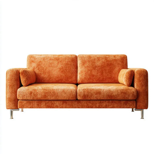 Dwuosobowa sofa z aksamitu pomarańczowa 170 x 85 x 82 cm