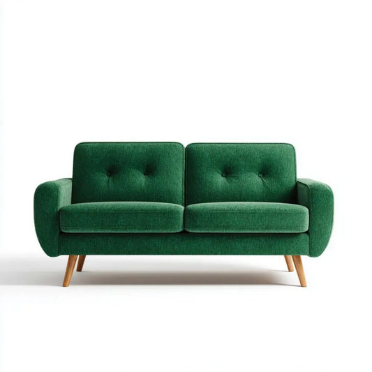 Dwuosobowa sofa ciemnozielona z aksamitu poliestrowego 145 x 78 x 82 cm