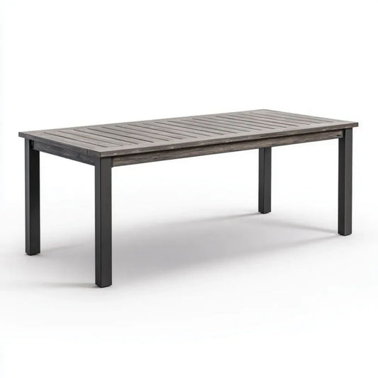 Prostokątny stół ogrodowy aluminiowy szary/czarny 180 × 90 × 75 cm