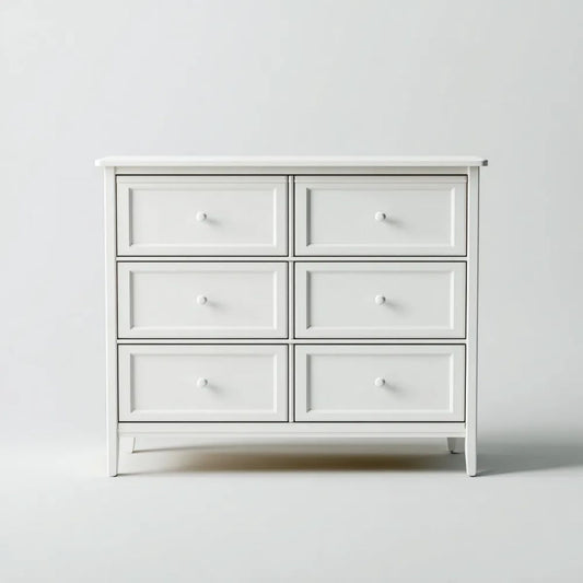 Biała komoda MDF z 6 szufladami, 120 x 40 x 90 cm