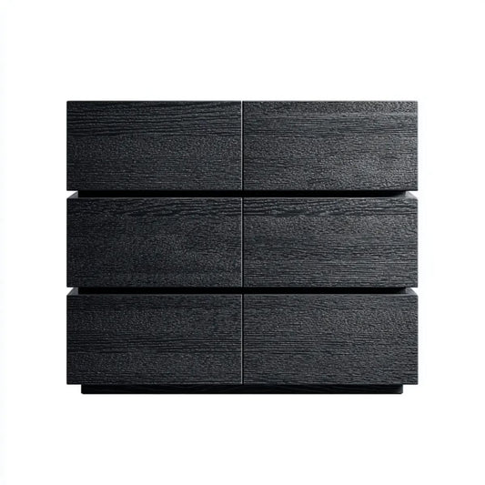 Czarna komoda z 6 szufladami z płyty MDF 120 x 40 x 75 cm