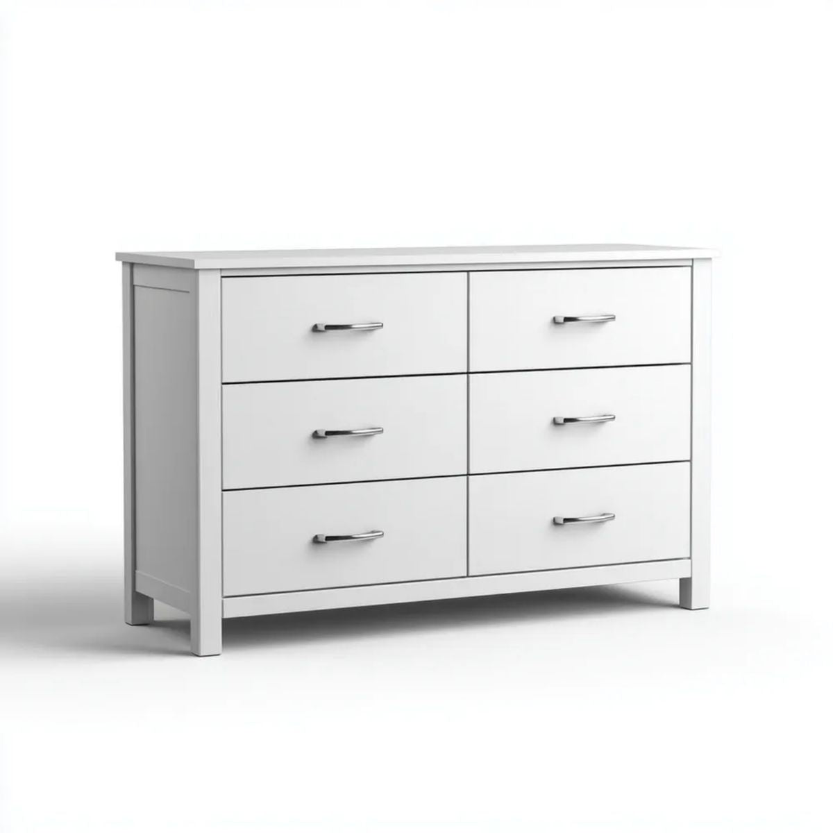 Biała komoda z płyty MDF 120 × 40 × 80 cm z 6 szufladami