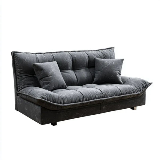 Trzyosobowa sofa aksamitna grafitowa 220 x 95 x 85 cm